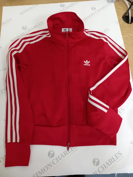 ADIDAS RED ZIP THROUGH JACKET - UK 12