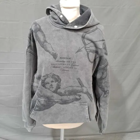 REPRESENT CHERUB ALL OVER HOODIE VINTAGE GREY - MEDIUM