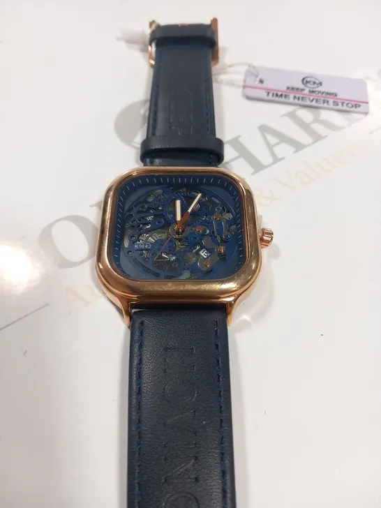 KM BLUE STRAP WRIST WATCH