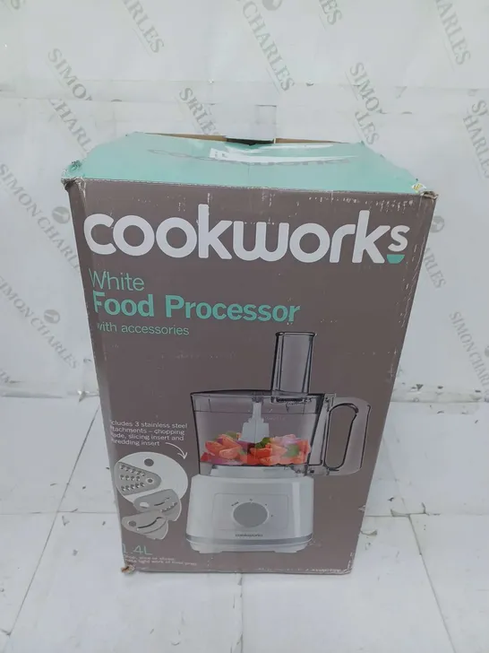 BOXED COOKWORKS WHITE FOOD PROCESSOR