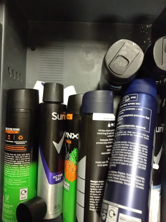 APPROXIMATELY 20 ASSORTED AEROSOLS TO INCLUDE LYNX DEODORANT, KERATIN HAIRSPRAY, DOVE DEODORANT ETC - COLLECTION ONLY 