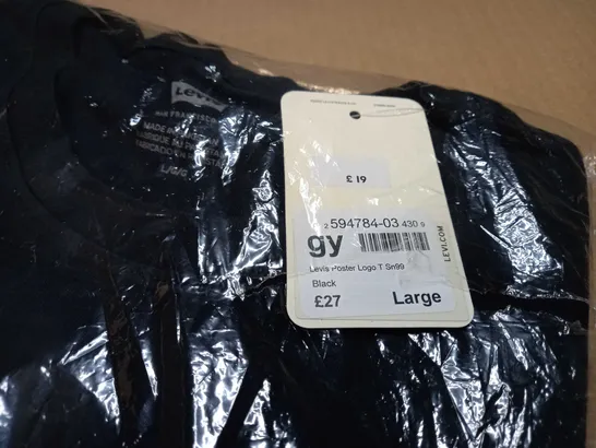 PACKAGED LEVIS BLACK LOGO T-SHIRT - LARGE