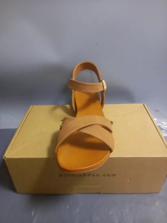 DUNE LONDON CROSS TRAP COMFORT SANDALS CAMEL SIZE 8 