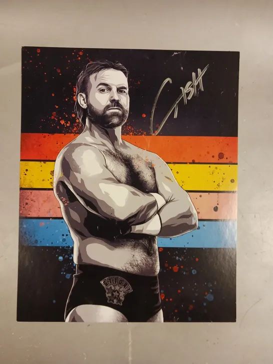 SET OF 4 SIGNED WRESTLING PHOTOGRAPHIC/ART PRINTS