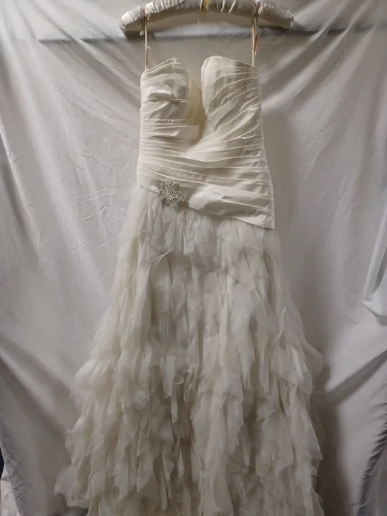 ROSETTA NICOLINE WEDDING DRESS, IVORY - SIZE UNKNOWN