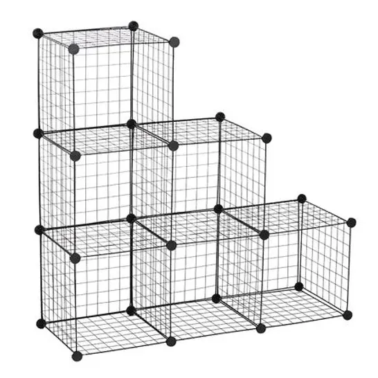 BOXED BOOKCASE BLACK WIRE CUBES