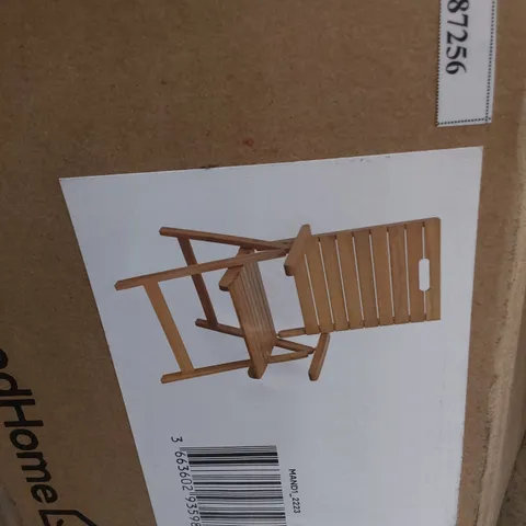 BOXED GOODHOME DENIA FOLDING WOODEN ARMCHAIR 