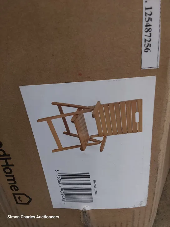 BOXED GOODHOME DENIA FOLDING WOODEN ARMCHAIR 