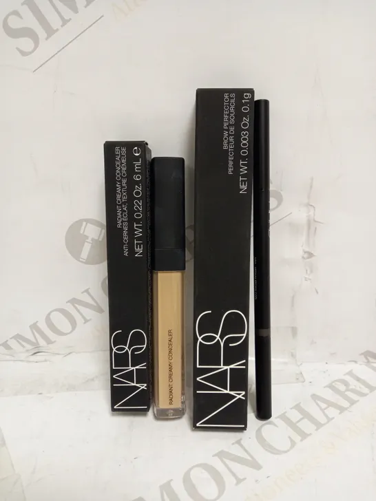 LOT OF 2 NARS PRODUCTS TO INCLUDE BROW PERFECTOR - MEDIUM BROWN COOL NAIA 1134 & RADIANT CREAMY CONCEALER - LIGHT 2.3 MADELEINE 1372 