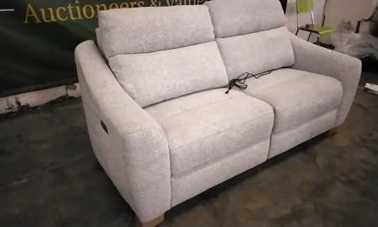 QUALITY BRITISH DESIGNED & MANUFACTURED G PLAN LUCCA 3 SEATER POWER RECLINER NEBULAR MIST FABRIC SOFA