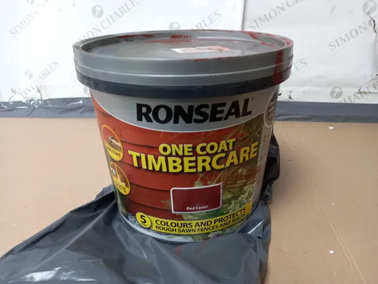 LOT OF 11 TUBS OF RONSEAL 5L ONE COAT TIMBERCARE - RED CEDAR