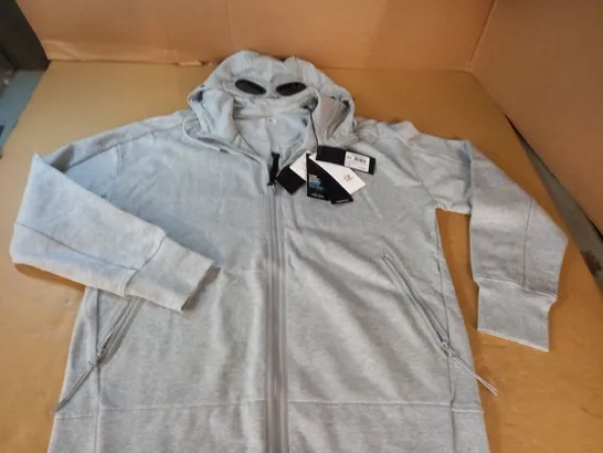 C.P.COMPANY GREY ZIP THROUGH HOODIE - XL