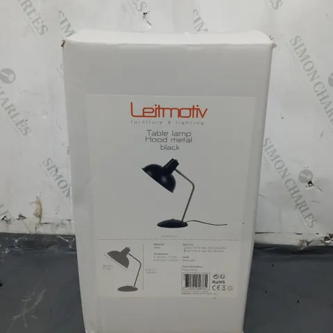 BOX OF 4 APPROXIMATELY LEITMOTIV TABLE LAMP HOOD METAL BLACK