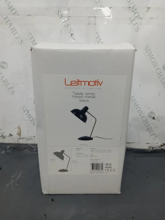 BOX OF 4 APPROXIMATELY LEITMOTIV TABLE LAMP HOOD METAL BLACK