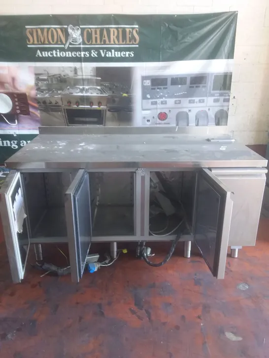 COMMERCIAL FOOD PREP STATION WITH UNDERCOUNTER FRIDGE 