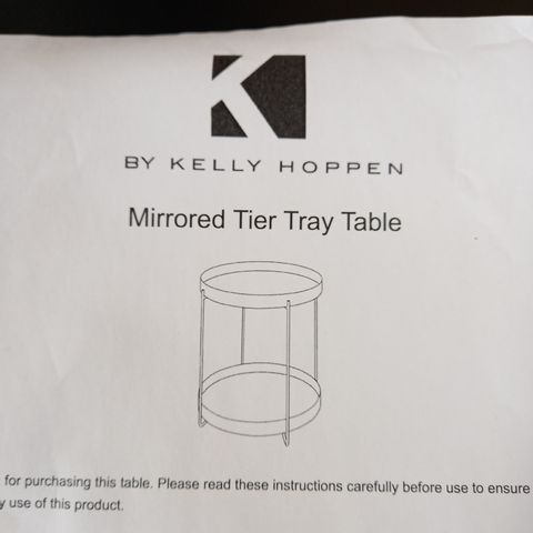 K BY KELLY HOPPEN MIRRORED TIERED SIDE TABLE - GOLD