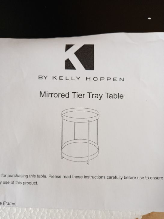 K BY KELLY HOPPEN MIRRORED TIERED SIDE TABLE - GOLD