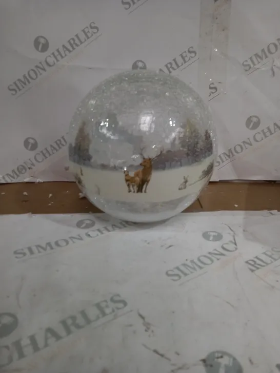 FESTIVE PRE-LIT SCENIC CRACKLE GLASS SPHERE