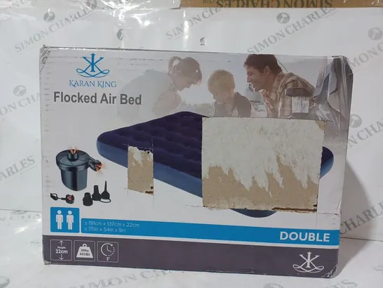 BOXED KARAN KING FLOCKED AIR BED - DOUBLE