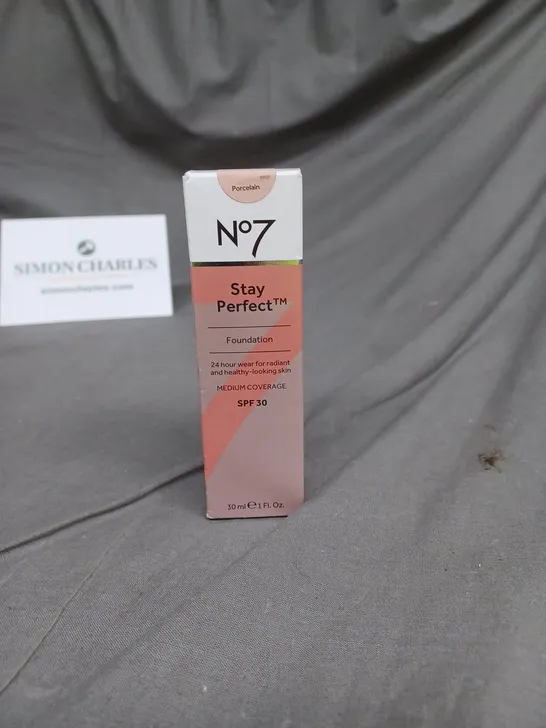 SEALED NO7 STAY PERFECT FOUNDATION SHADE PORCELAIN 30ML