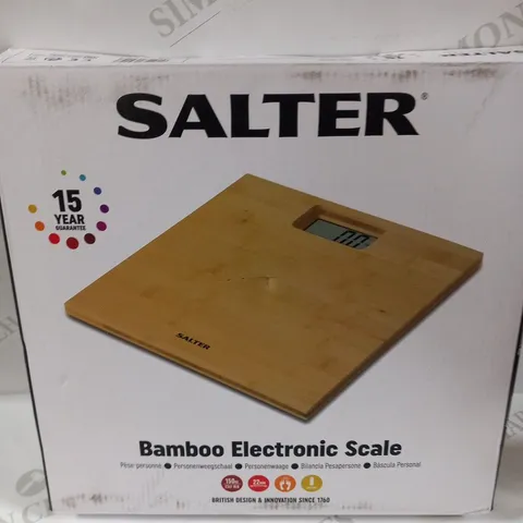 BOXED SALTER BAMBOO ELECTRONIC SCALE