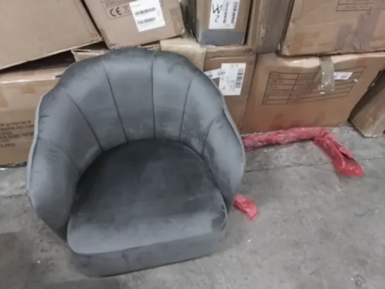 BOXED GREY FABRIC COCKTAIL CHAIR 