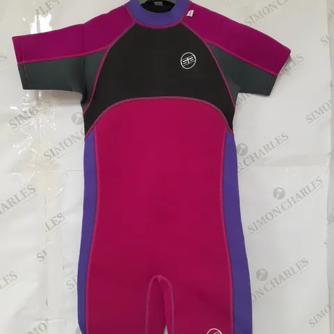 BANANA BITE CHILDS WETSUIT IN PINK/PURPLE/BLACK SIZE 9-10 YRS