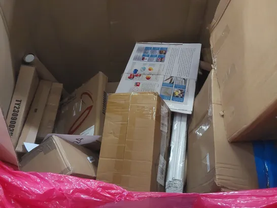 PALLET OF ASSORTED ITEMS INCLUDING TOILET SEAT, VERTICAL RADIATOR, LED CEILING LIGHT , MULTI-STAGE CAR SEAT