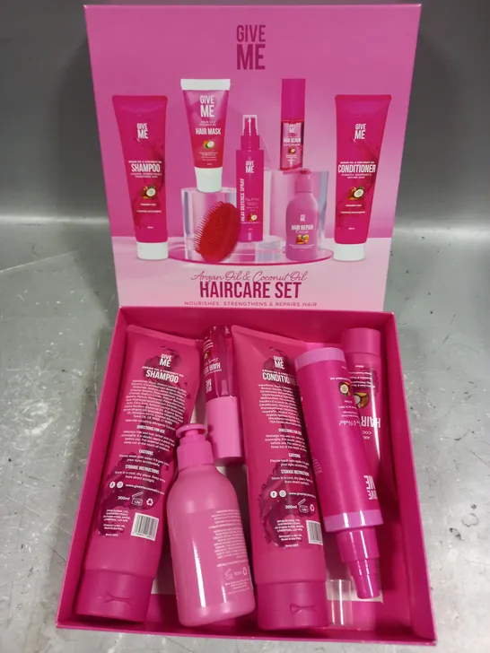 BOXED GIVE ME ARGAN OIL & COCONUT OIL HAIRCARE SET 