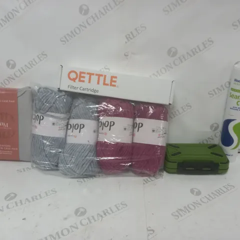 BOX OF APPROXIMATELY 10 ASSORTED ITEMS TO INCLUDE -QETTLE FILTER CARTRIDGE - THE WILLOW MANOR PILLOW CASE PAIR - HODGSON SEALANTS SEAMSEAL CV ECT