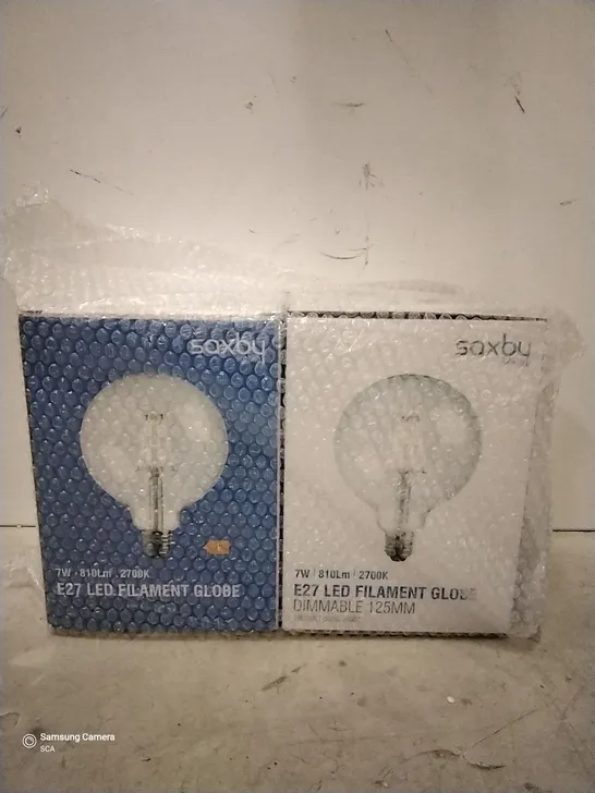 2 × LED E27 VINTAGE GLOBE LIGHT BULBS