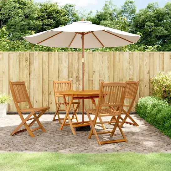 BOXED YASIN 5 PIECE SOLID WOOD GARDEN DINING SET (2 BOXES)