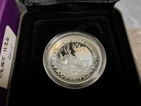 PERTH MINT 1OZ 2015 25TH ANNIVERSARY KOOKABURRA SILVER PROOF COIN