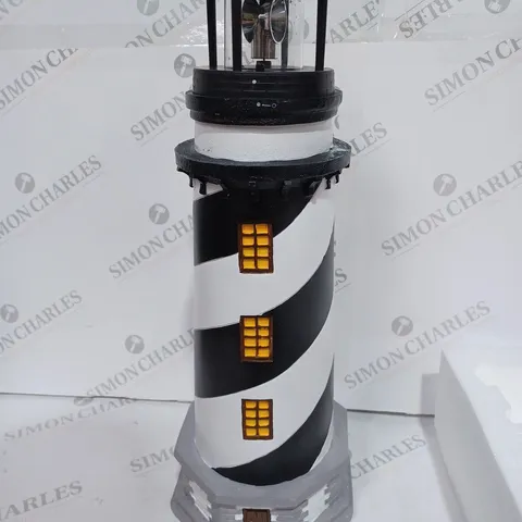 BOXED GARDEN REFLECTIONS SOLAR LED LIGHTHOUSE 50CM, BLACK