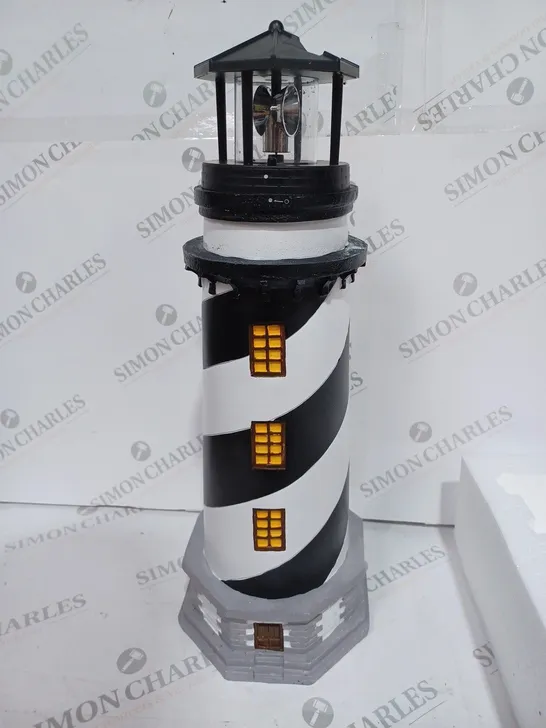 BOXED GARDEN REFLECTIONS SOLAR LED LIGHTHOUSE 50CM, BLACK