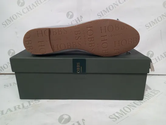 BOXED PAIR OF HOBBS LONDON SUEDE SLIP-ON SHOES IN PALE BLUE EU SIZE 38