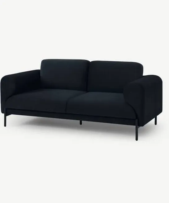 BRAND NEW BOXED MADE.COM ORSEL 2 SEATER SOFA, TWILIGHT BLUE VELVET (1 BOX)