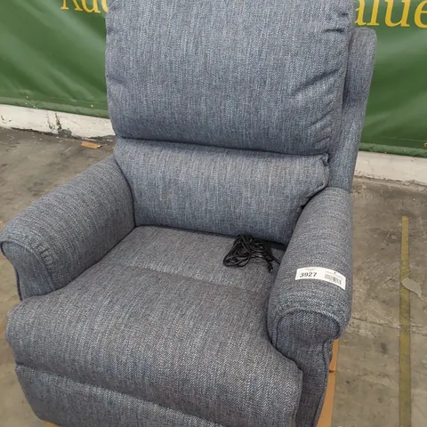 QUALITY BRITISH DESIGNER G PLAN NEWMARKET SMALL DUEL ELEVATE EASY CHAIR PIERO THUNDERSTORM FABRIC 