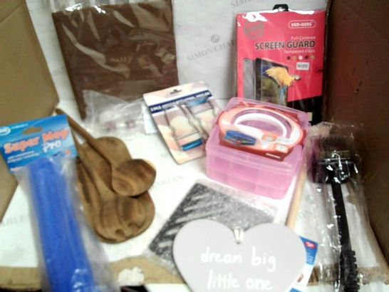 ASSORTED HOUSEHOLD ITEMS INC SHOWER CURTAIN, GRILL BRUSH,  PEELER ETC APPROX 12 ITEMS