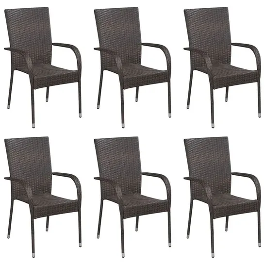 BOXED ALIRRA STACKING PATIO DINING ARMCHAIR - SET OF 6 (1 BOX)