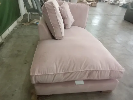 DESIGNER LOUNGE.CO MADE IMOGEN CHAISE END UNIT LHF - ROSE QUARTZ FABRIC 