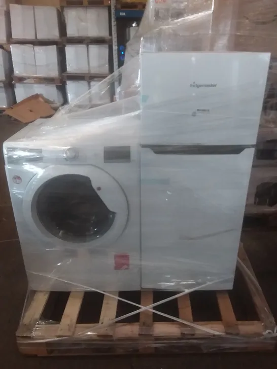 HOOVER H-WASH 300 FREESTANDING WASHER DRYER WHITE AND FRIDGEMASTER 120 LITRE FREESTANDING FRIDGE FREEZER