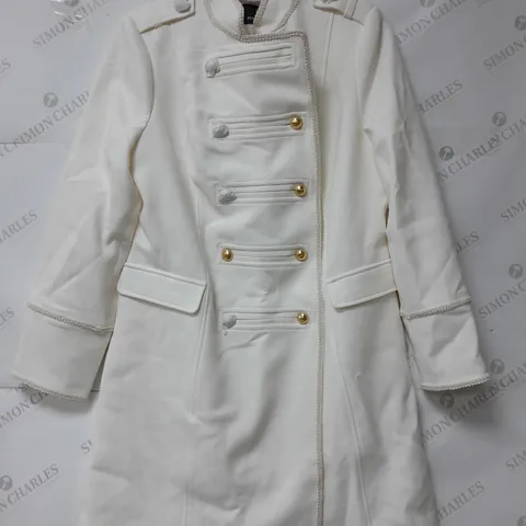 JULIEN MCDONALD LADIES CREAM COAT SIZE 12