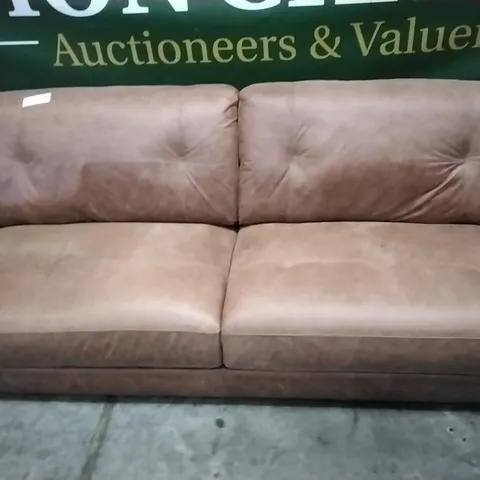 QUALITY ITALIAN DESIGNER PICENO LARGE SOFA RUSTIC BROWN LEATHER 