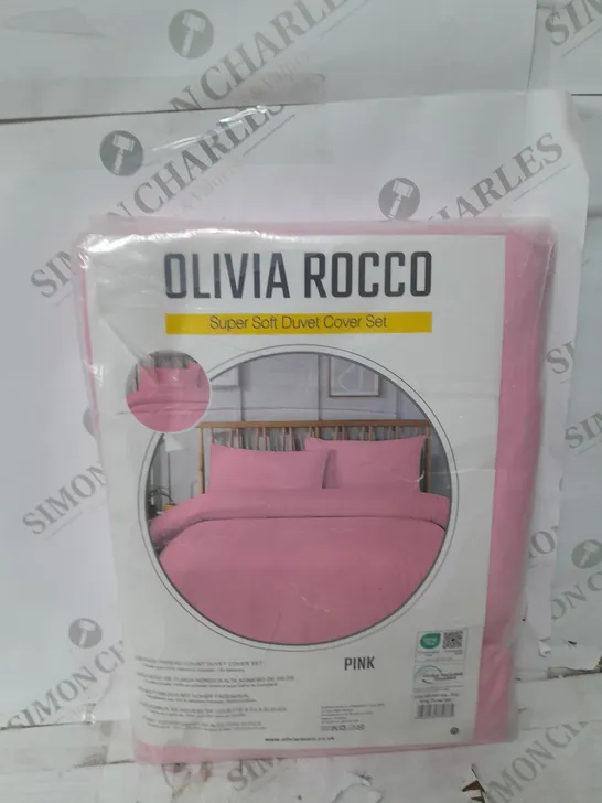 SEALED OLIVIA ROCCO SUPER SOFT PINK DUVET COVER SET DOUBLE BED