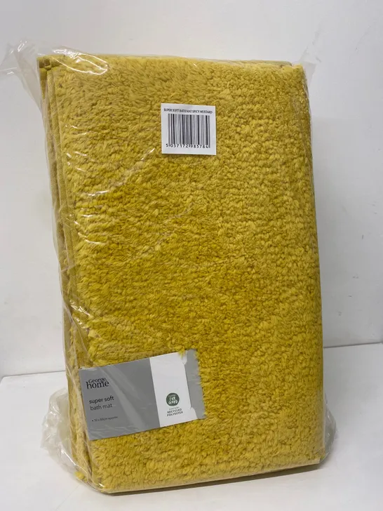 BOX OF 24 X BRAND NEW SUPER SOFT MUSTARD BATH MAT - 50x80CM