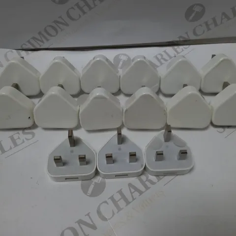 LOT OF APPROX 50 ASSORTED USB CHARGER UK WALL PLUG ADAPTERS	