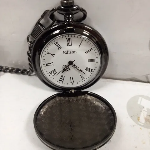 MENS EDISON POCKET WATCH WITH CHAIN 