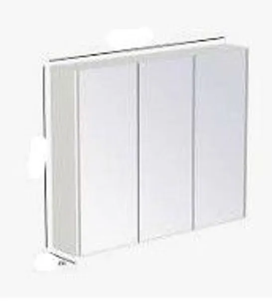 BOXED WHITE THREE DOOR CABINET 0025WH