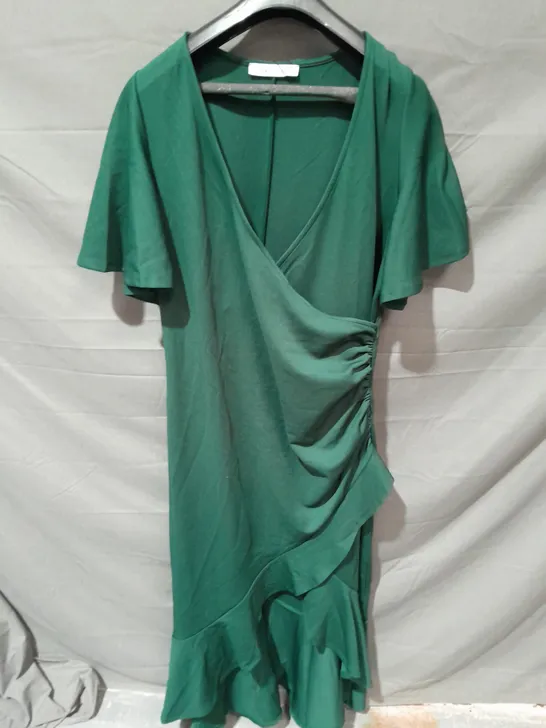 YOURSCLOTHING LONDON DRESS IN GREEN - UK 22